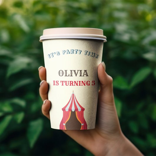 5E Verjaardagsfeestje Circus THEMA FOTOCOLLAGE Papieren Bekers