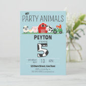 5e Verjaardagsfeestje Dieren Boerderij Verjaardag Kaart (Staand voorkant)