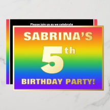 5e verjaardagsfeestje: leuk, kleurrijk regenboogpa