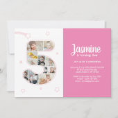 5e verjaardagsfeestje nummer 5 aangepaste fotocoll kaart (Voorkant)