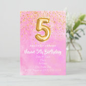 5e verjaardagsuitnodiging Sjabloon Kaart (Staand voorkant)