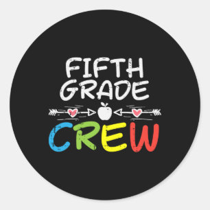 5e vijfde klas, eerste dag van de schooljongens ronde sticker