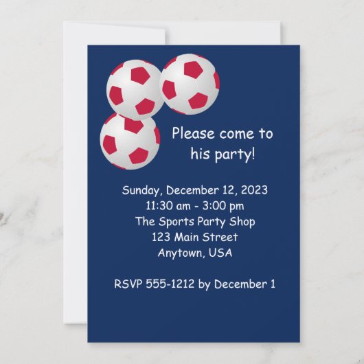 5e Voetbal voor uitnodiging op verjaardag van de g (Achterkant)