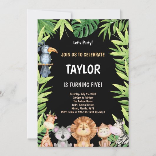 5e Wild One Verjaardag Uitnodigingen (Voorkant)