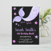 5e Zeemeermin Verjaardagsuitnodigingen onder het z Kaart (Staand voorkant)