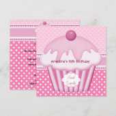 5e zoete koekje Witte roze spots Girls Kaart (Voorkant / Achterkant)