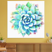 5ft x 5ft extra grote succulent canvas print (Insitu (Woonkamer))