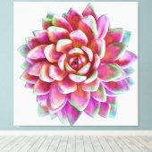 5ft x 5ft extra grote succulent canvas print (Insitu (Houten vloer))