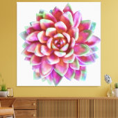 5ft x 5ft extra grote succulent canvas print (Insitu (Woonkamer))