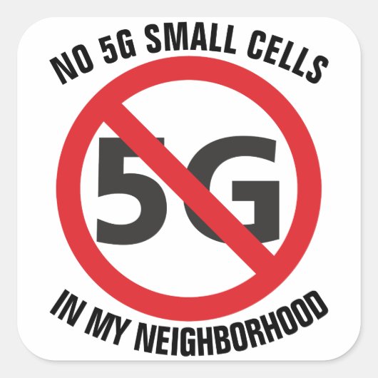 5G kleine cellen, niet in mijn buurt sticker (Voorkant)