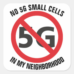 5G kleine cellen, niet in mijn buurt sticker