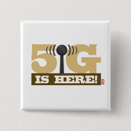 5G mobiel netwerk is hier! Vierkante Button 5,1 Cm