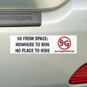 5G uit de ruimte, nergens om de bumpersticker te d (Op auto)