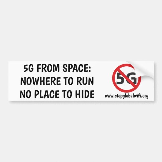 5G uit de ruimte, nergens om de bumpersticker te d (Voorkant)