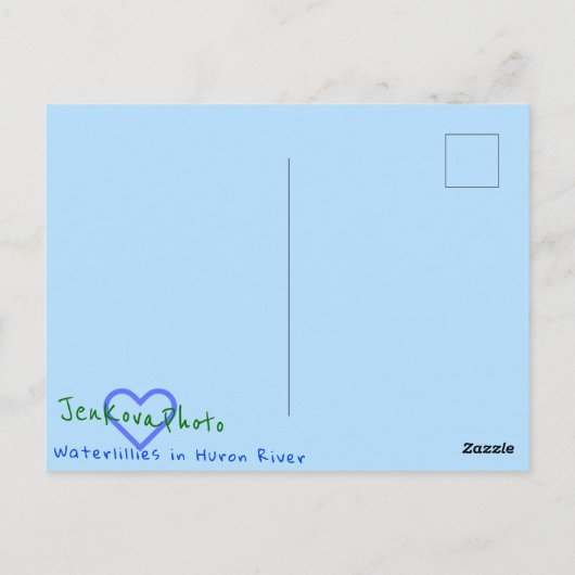 5INER PEACE WATERLILY BRIEFKAART (Achterkant)