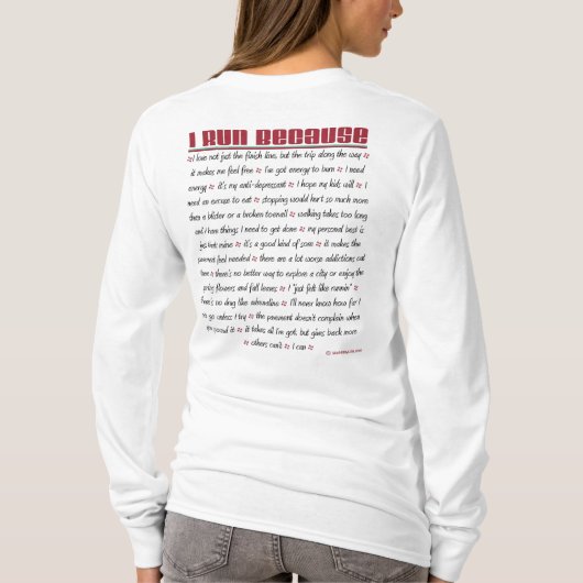 5K - Ik ren omdat T-shirt (Achterkant)