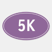 5K Loop Run Paarse ovale Sticker (Voorkant)