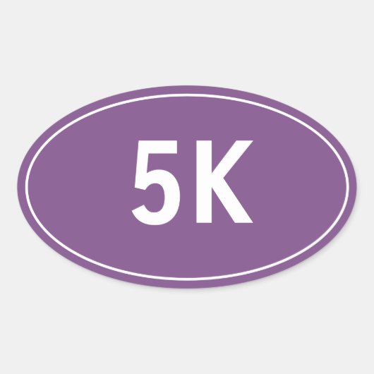 5K Loop Run Paarse ovale Sticker (Voorkant)
