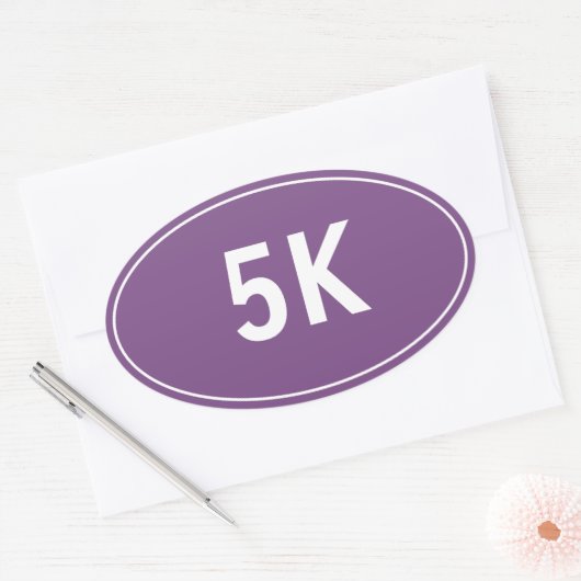 5K Loop Run Paarse ovale Sticker (Envelop)