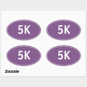 5K Loop Run Paarse ovale Sticker (Vel)