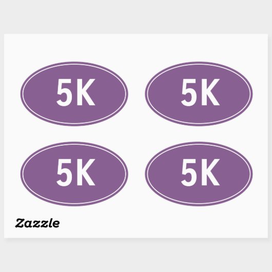 5K Loop Run Paarse ovale Sticker (Vel)