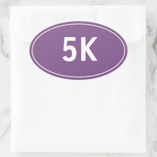 5K Loop Run Paarse ovale Sticker (Tas)