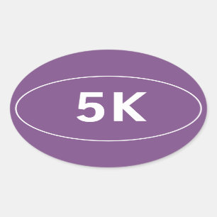 5K Loop Run Paarse ovale Sticker