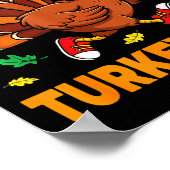 5k On Turkey Day Funny Running Thanksgiving Turkey Poster (Hoek)