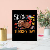 5K op Turkije Dag Thanksgiving Running Classic T-S Acryl Bord (Huwelijk)