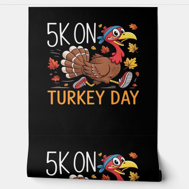 5K op Turkije Dag Thanksgiving Running Classic T-S Behang (Afrollen)