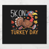 5K op Turkije Dag Thanksgiving Running Classic T-S Sparkling Wijnetiket (Enkel label)
