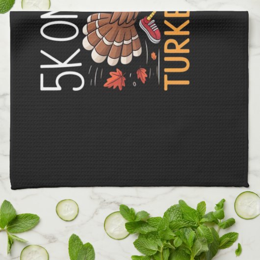 5K op Turkije Dag Thanksgiving Running Classic T-S Theedoek (Gevouwen)