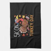 5K op Turkije Dag Thanksgiving Running Classic T-S Theedoek (Verticaal)