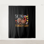 5K op Turkije Dag Thanksgiving Running Classic T-S Wandkleed (Voorkant)