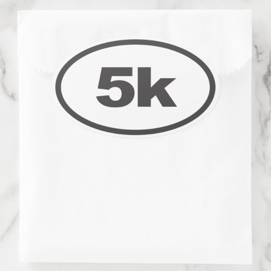 5K ovaal lopend overdrukplaatje Ovale Sticker (Tas)