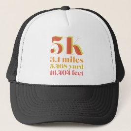 5K Race Running Distance vet tekst Trucker Pet