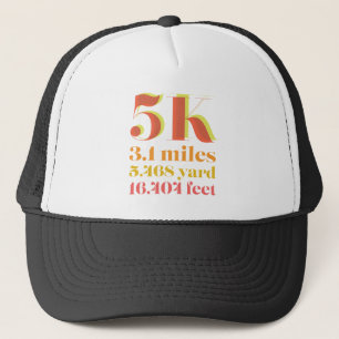 5K Race Running Distance vet tekst Trucker Pet