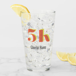 5k Race Running Viering Vet Geel Rood Tekst Glas