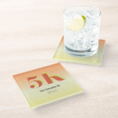 5k Race Running Viering Vet Geel Rood Tekst Glazen Onderzetter (Schuin)