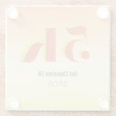 5k Race Running Viering Vet Geel Rood Tekst Glazen Onderzetter (Achterkant)