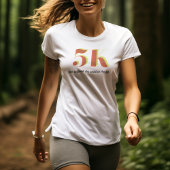 5k Race Running Viering Vet Geel Rood Tekst T-shirt