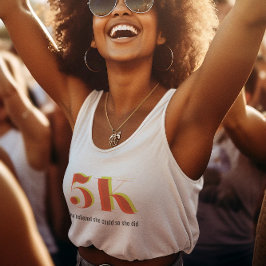 5k Race Running Viering Vet Geel Rood Tekst Tanktop