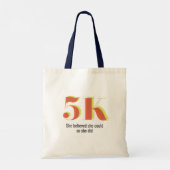 5k Race Running Viering Vet Geel Rood Tekst Tote Bag (Achterkant)
