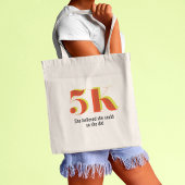 5k Race Running Viering Vet Geel Rood Tekst Tote Bag