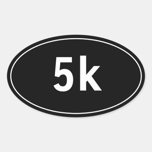 5k Race Walk Run Ovale Sticker (Voorkant)