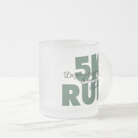 5K Run Groene Sporten Hardlopen Matglas Koffiemok (Voorkant rechts)