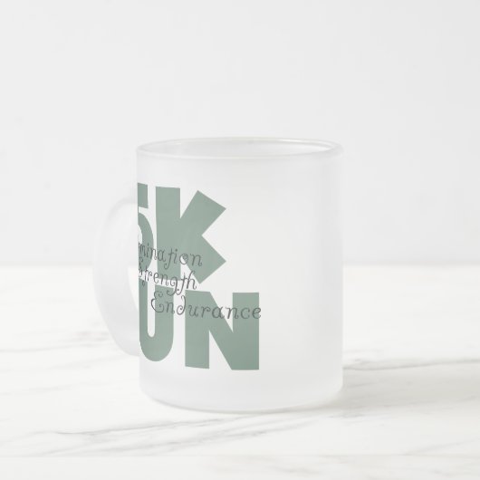 5K Run Groene Sporten Hardlopen Matglas Koffiemok (Voorkant links)