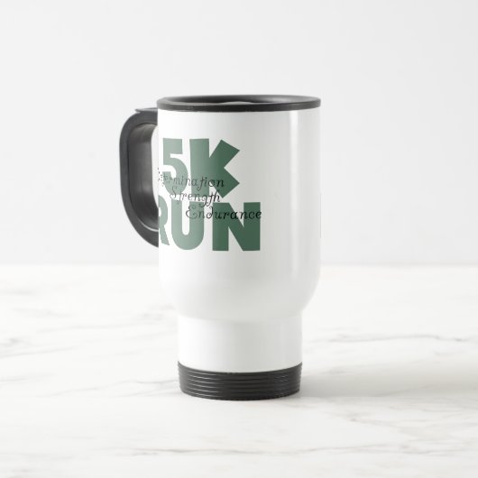 5K Run Groene Sporten Hardlopen Reisbeker (Voorkant links)