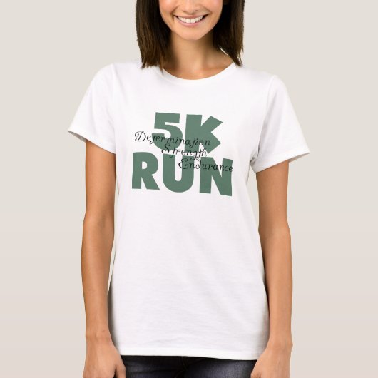 5K Run Groene Sporten Hardlopen T-shirt (Voorkant)