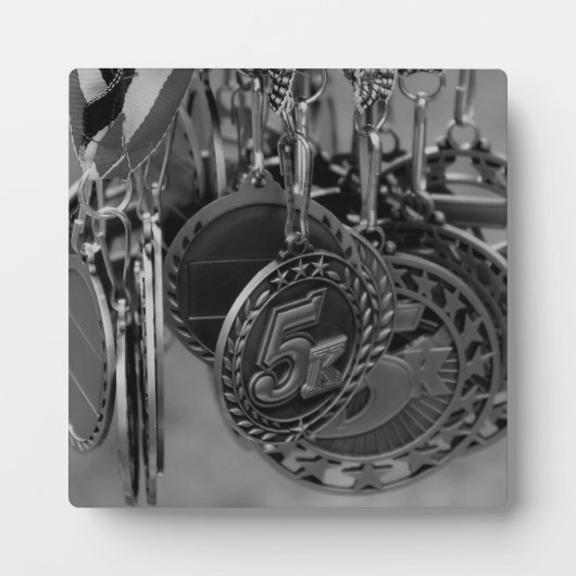 5K Run Medals B&W foto Fotoplaat (Voorkant)